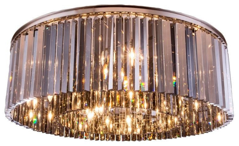 1208 Sydney Collection Flush Mount, Silver Shade, Polished Nickel