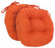 16" Solid Micro Suede Round Tufted Chair Cushions, Set of 2, Tangerine Dream