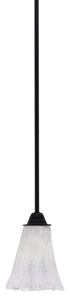 Paramount Mini Pendant, Matte Black, 5.5" Fluted Italian Ice Glass