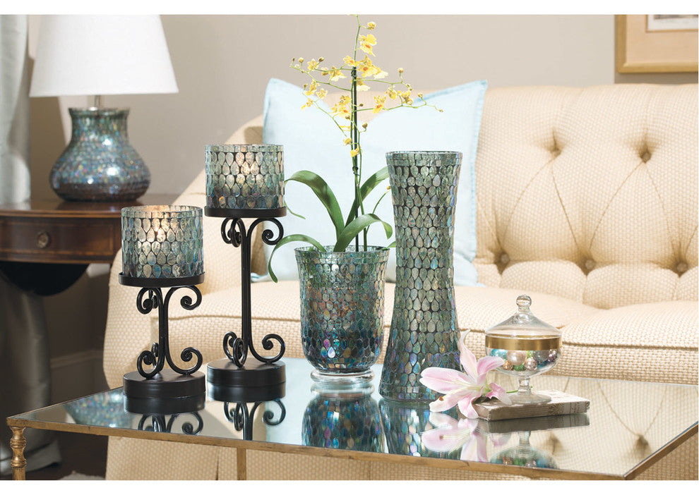Pomeroy Ambia Vase, Aqua Shimmer Mosaic