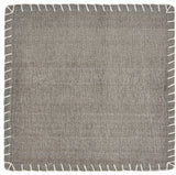 Embroidered Edge Square Place Mat, Gray