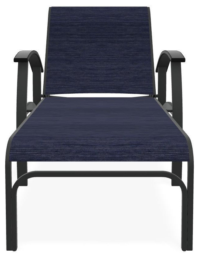 Belle Isle Sling 4-Position Outdoor Chaise Lounge, Collect Indigo/Graphite
