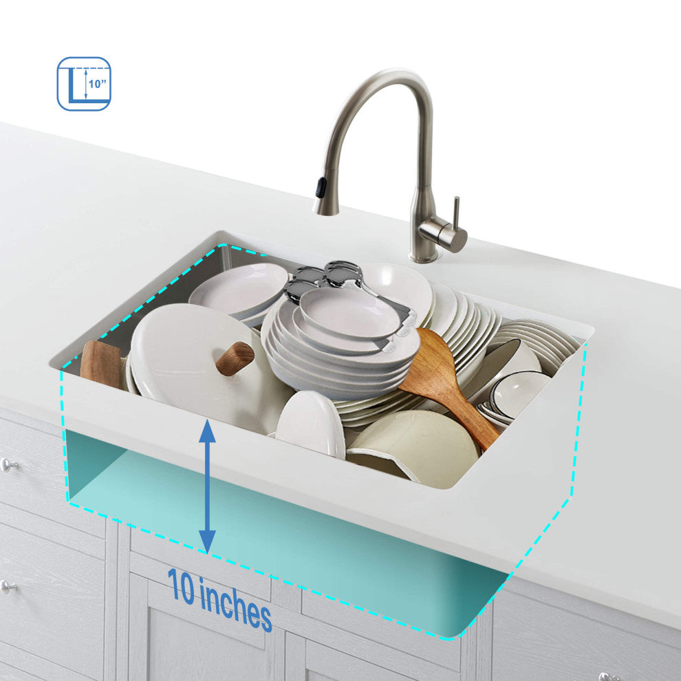 24"³ T-316 Stainless Steel Single Bowl Workstation Undermount Kitchen Sink