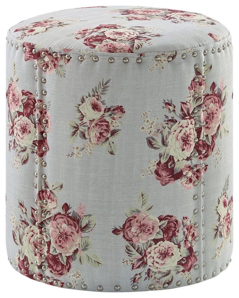 Rustic Manor Brookelynn Ottoman, Upholstered, Linen, Manor Floral