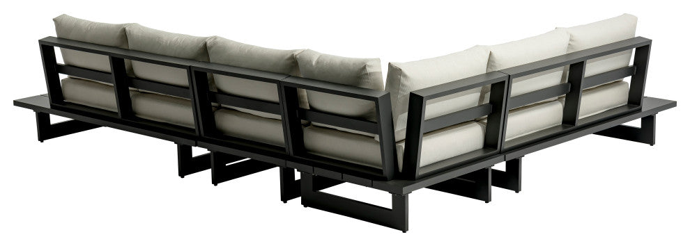 Maldives Cream Water Resistant Fabric Outdoor Patio Modular Sectional