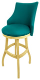 Swivel Tall Spectator Wood Bar Stool 34", Bellissima, Teal, Beige