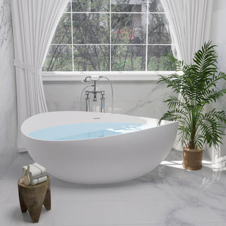 Vespa Flatbottom Freestanding Solid Surface Soaking Bathtub