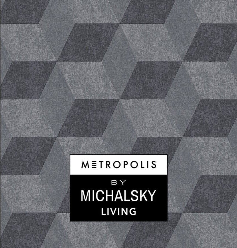 Metropolis 2, Urban Graphic Stripes Floral Plain Light White Wallpaper Roll