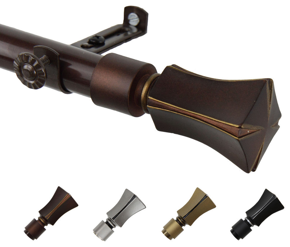 Francis 13/16" Diameter Curtain Rod, Cocoa, 18-28"