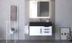CastelloUSA Alpine 36" Wall Mounted Vanity, Base Only, White, Black Handles