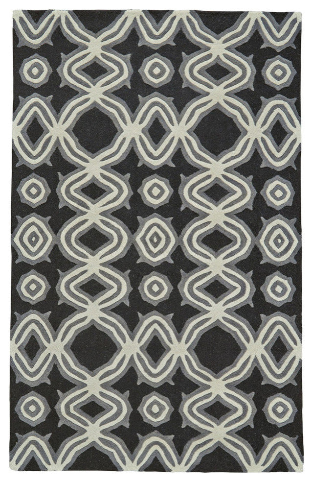 Weave & Wander Briona Rug, Black, 5'x8'