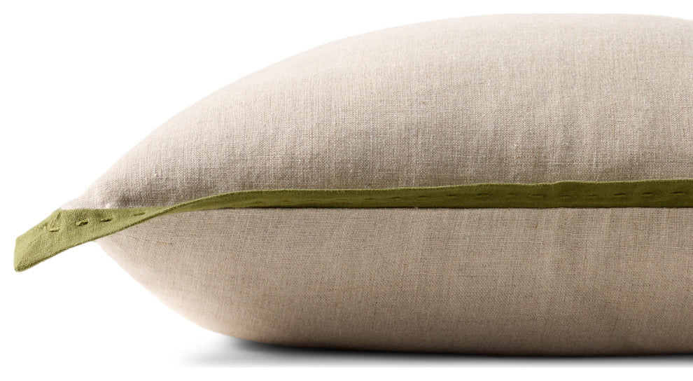 Loloi PLL0197 Natural / Green 18'' x 18'' Cover Only