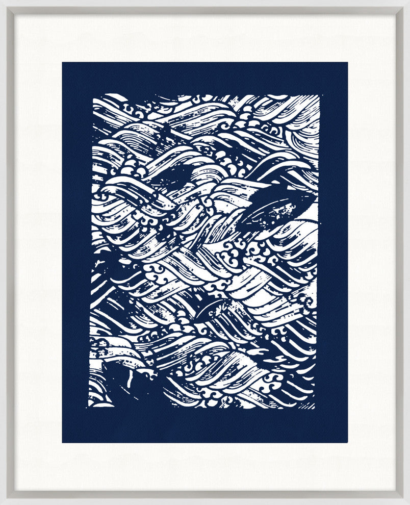 Indigo Template Coastal Motif 2, Giclee Reproduction Artwork
