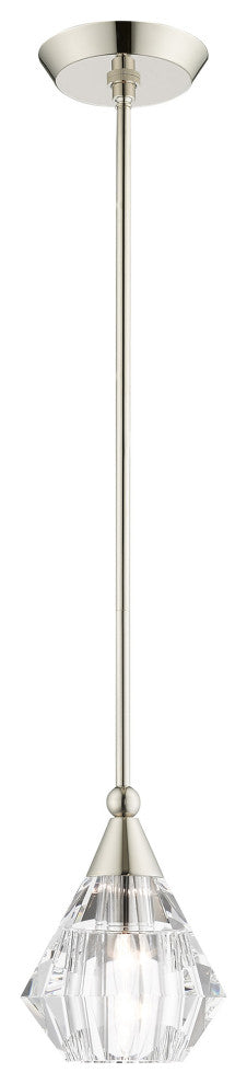 Livex Lighting Brussels 1 Light Polished Nickel Single Pendant