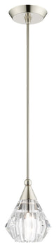 Livex Lighting Brussels 1 Light Polished Nickel Single Pendant