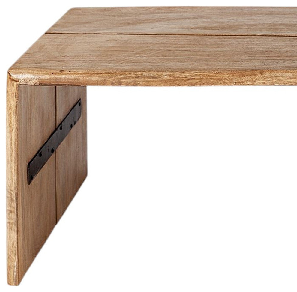 48" Brown Solid Wood Coffee Table