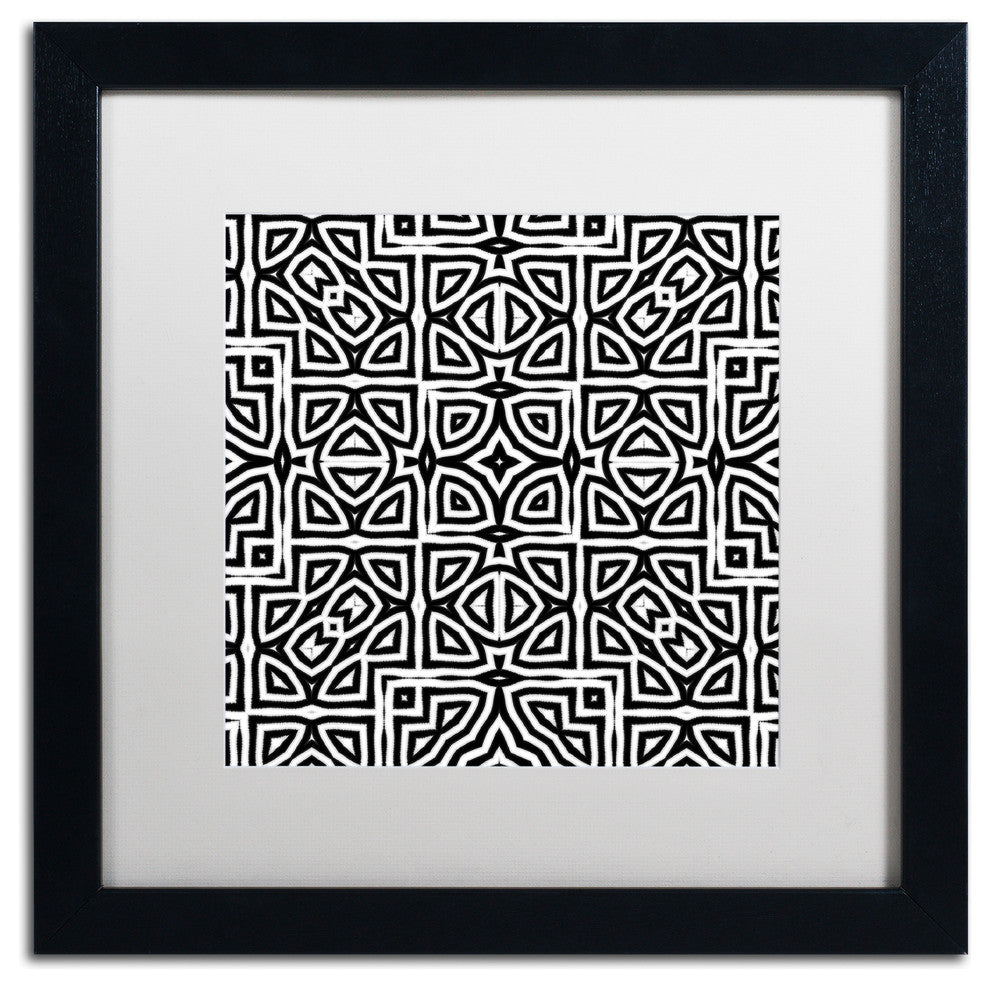 Color Bakery 'Alhambra' Art, Black Frame, White Matte, 16"x16"