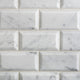 2 X 4 Carrara White Marble Polished & Beveled Brick Mosaic Tile
