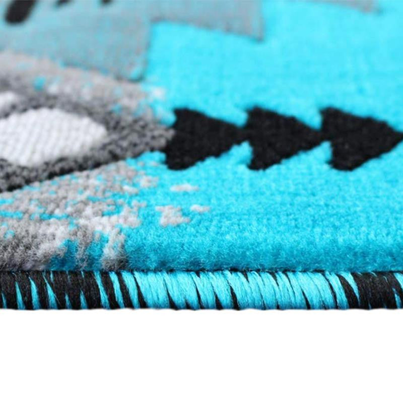 Mohave Collection Traditional Southwestern Style Area Rug, Turquoise, 2' X 11