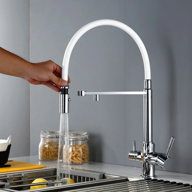 3-Function Pull Down Spout Kitchen Sink Faucet