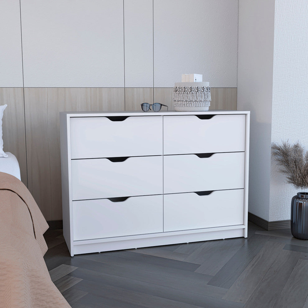 Houma 4 Drawer Dresser, White