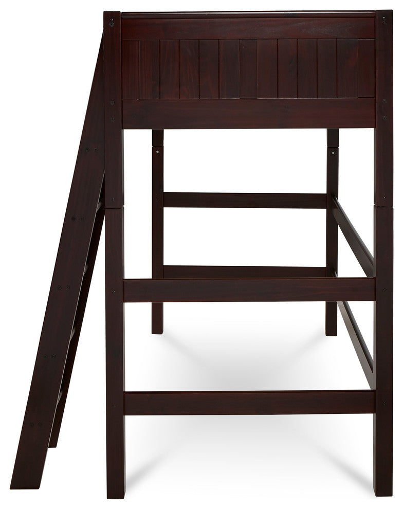 Camaflexi Twin, High Loft Bed, Panel Headboard, Cappuccino