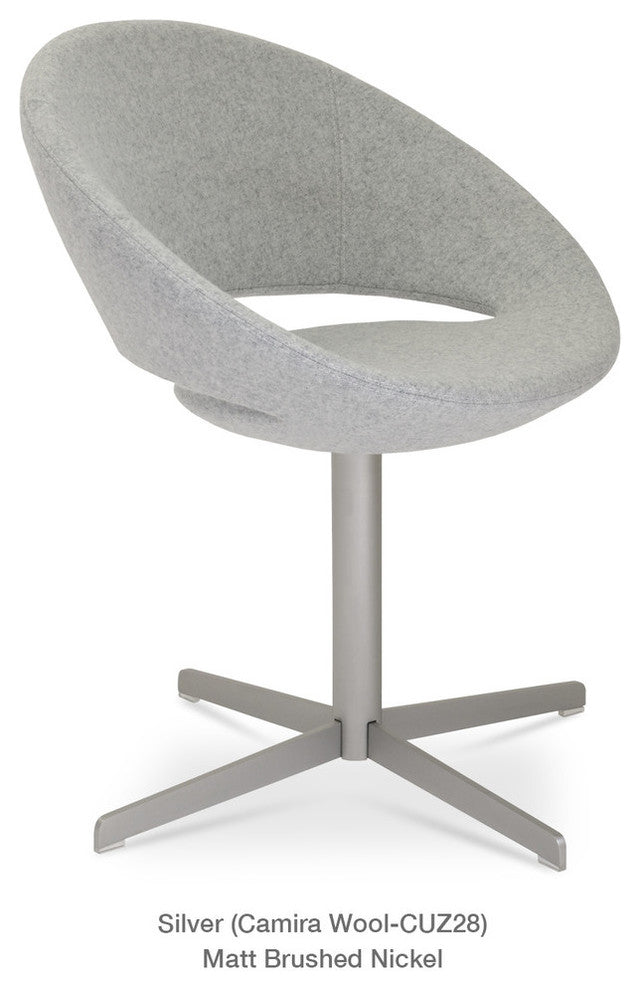 Crescent 4 Star Chair, Chrome Base, Black Leatherette