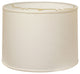 16" White Throwback Drum Linen Lampshade