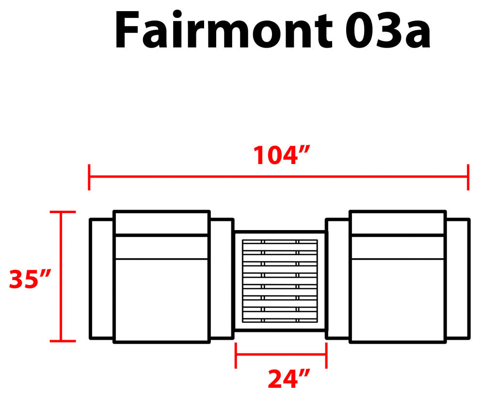 Fairmont 3 Piece Outdoor Wicker Patio Furniture Set 03a