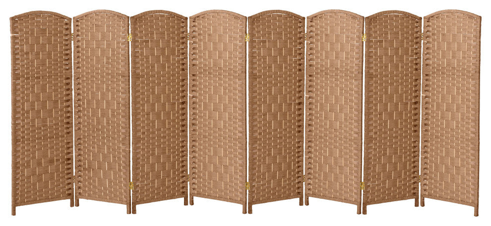 4 ft. Short Diamond Weave Fiber Room Divider Natural 8 Panel