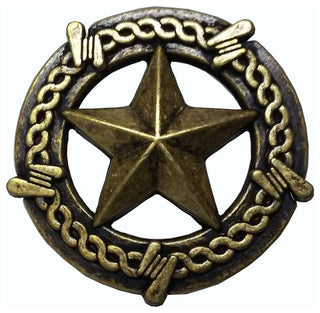 Star With Barbed Wire Knob, Brass