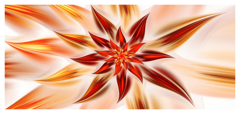 Dance of Brown Exotic Flower, Large Floral Canvas Art Print, 60"x28"