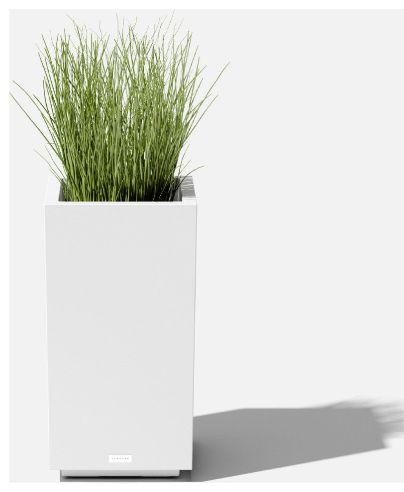 Veradek Block Series Pedestal Planter, White, Short