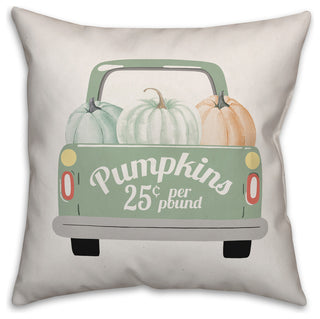 Pumpkin Truck 18"x18" Throw Pillow