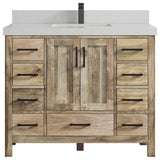 Malibu Mango 42 Single Sink Bath Vanity in Natural 2" Carrara Quartz