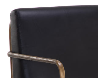 Lathan Lounge Chair, Charcoal Black Leather