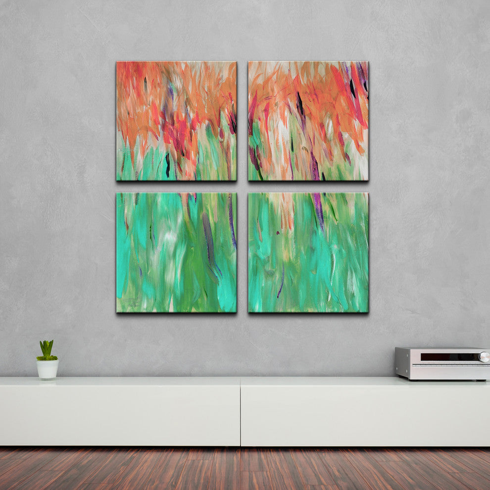 Abstract Landsape'' Canvas Wall Art, 4 Piece Set