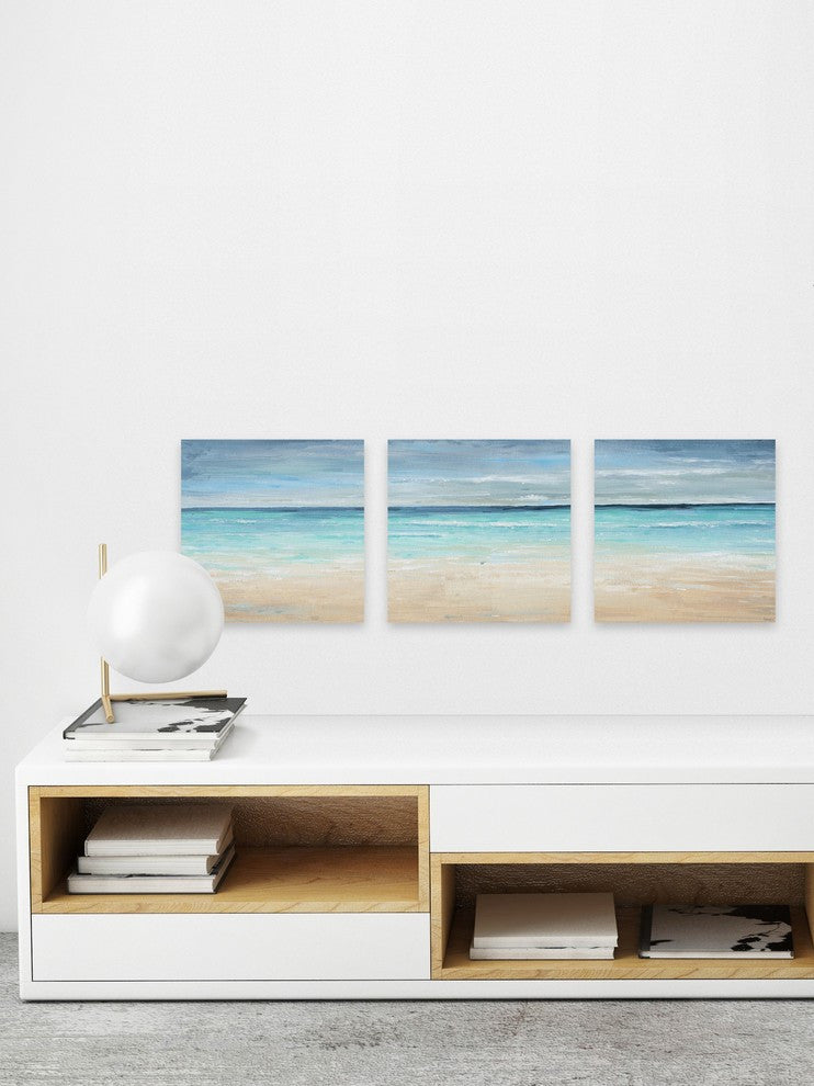 Vast Blue Sea Triptych, 72"x24"