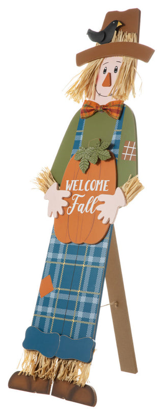 48"H Fall Wooden Scarecrow Yard Stake