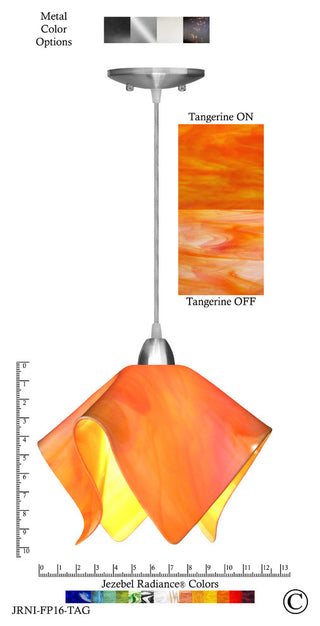 Jezebel Radiance Flame Large Pendant, Tangerine