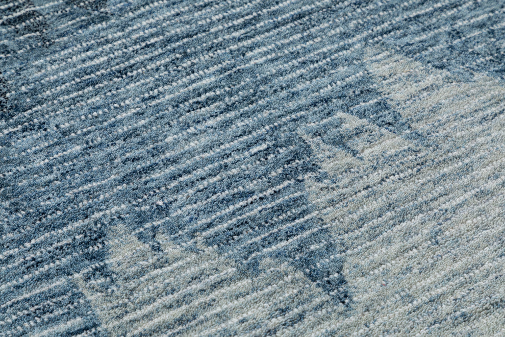 NuStory Surf Hand Tufted Abstract Area Rug in Blue, 5' X  8'