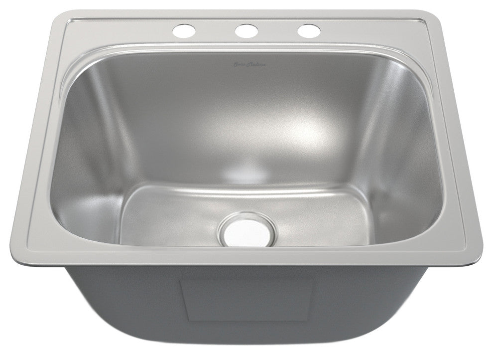 Ouvert 25 x 22 Stainless Steel, Single Basin, Top Mount Kitchen Sink