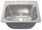 Ouvert 25 x 22 Stainless Steel, Single Basin, Top Mount Kitchen Sink