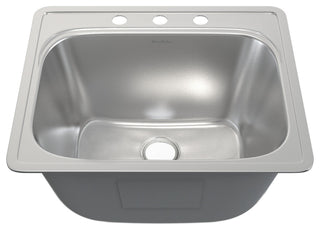 Ouvert 25 x 22 Stainless Steel, Single Basin, Top Mount Kitchen Sink