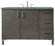 James Martin 850-V48-SOK-3CBL 48" Single Vanity Silver Oak w/ 3 CM Quartz Top
