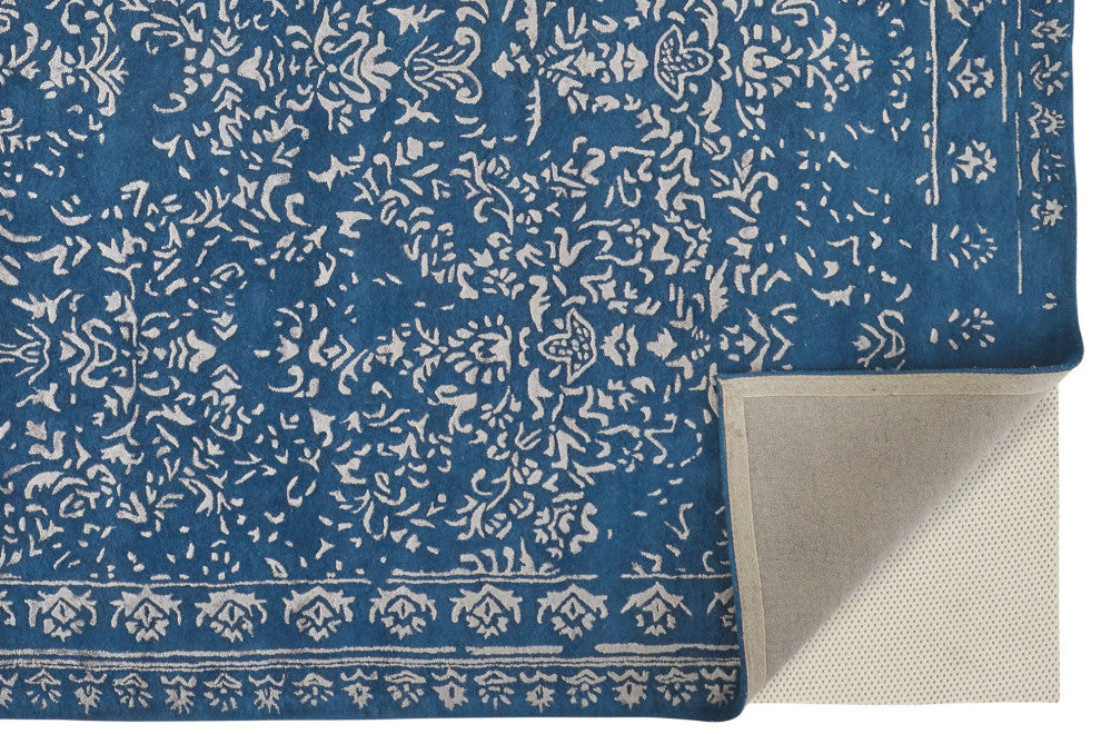 Weave & Wander Khalo Wool Rug, Blue/Silver, 8' X 10'