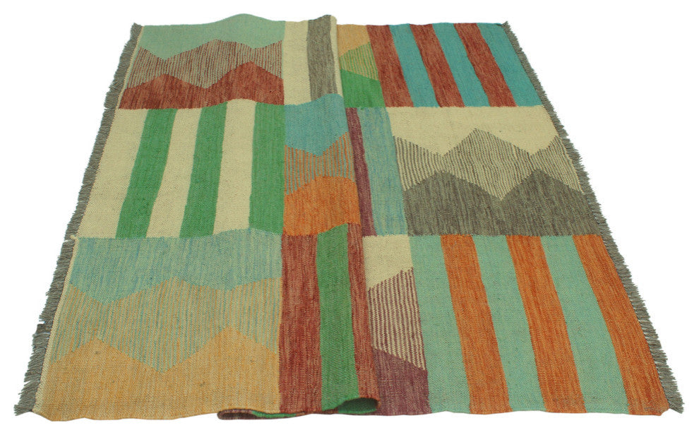 Winchester Kilim Bismarck Purple/Beige Rug, 5'0x6'8