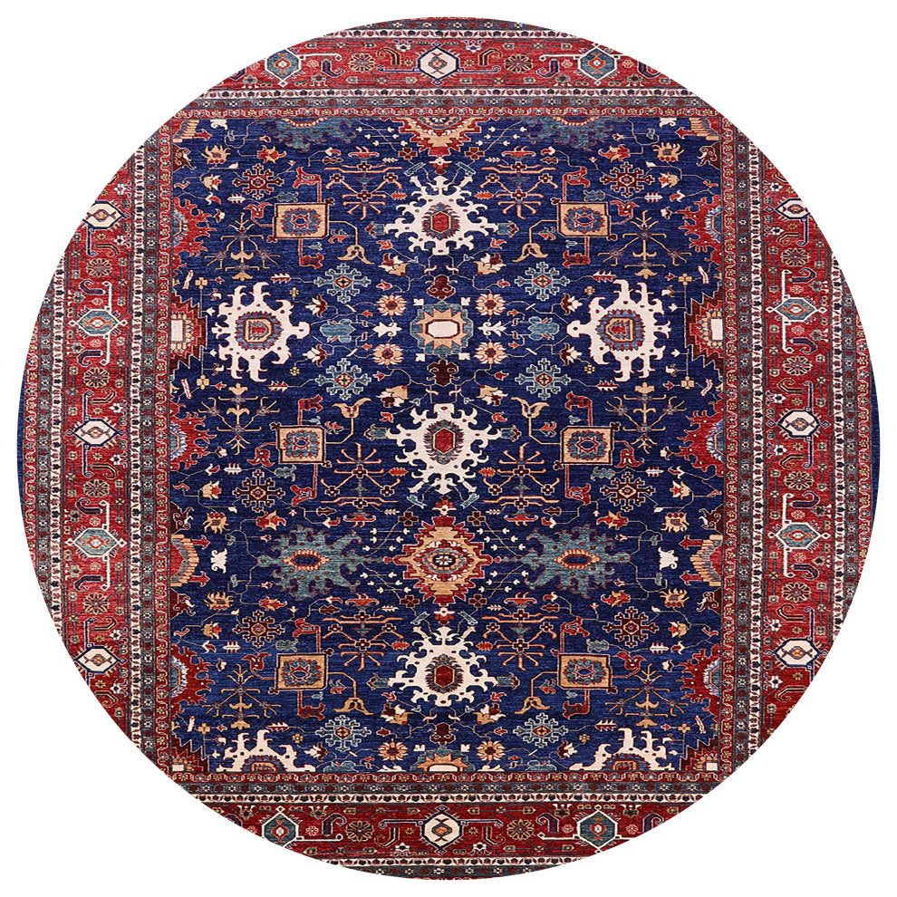 Ahgly Company Indoor Round Mid-Century Modern Area Rugs, 5' Round