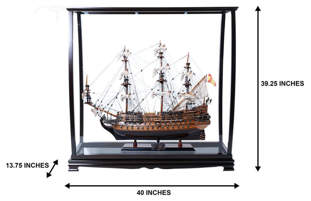 Table Top Display Case Handcrafted Wooden Display Case for Model Ships