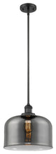 X-Large Bell 1-Light LED Pendant, Matte Black, Glass: Smoked